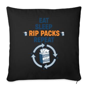 Pack de Riche Manger Sommeil Booster de cartes à collectionner répété - Housse de coussin décorative 45 x 45 cm - noir - Devant