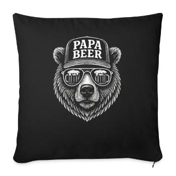 Papa Beer Father Bear Beer Humor Gift Idea - Sofa pillowcase 17,3'' x 17,3'' (45 x 45 cm) - black - Front