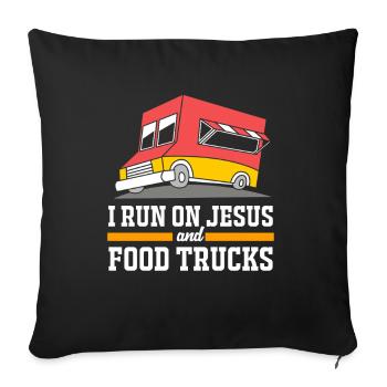 Camion de Snacks Food - Housse de coussin décorative 45 x 45 cm - noir - Devant