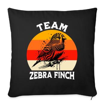 Team Zebrafinch - Housse de coussin décorative 45 x 45 cm - noir - Devant