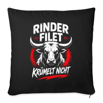 Rinderfilet Krümelt Nicht - Sofakissenbezug 45 x 45 cm - Schwarz - Vorne