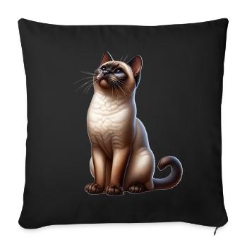 Siamkatze Siamese Cat - Housse de coussin décorative 45 x 45 cm - noir - Devant