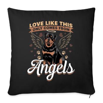 Rottweiler Rottweiler Rottie Race de chien - Housse de coussin décorative 45 x 45 cm - noir - Devant