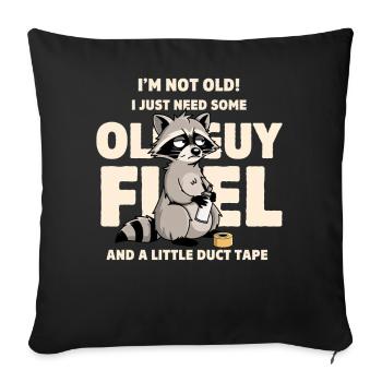 Raccoon Age Humor Tee - Sofa pillowcase 17,3'' x 17,3'' (45 x 45 cm) - black - Front
