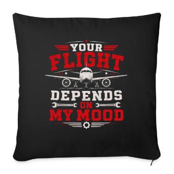 Aircraft and Aviation Maintenance Technician - Sofa pillowcase 17,3'' x 17,3'' (45 x 45 cm) - black - Front