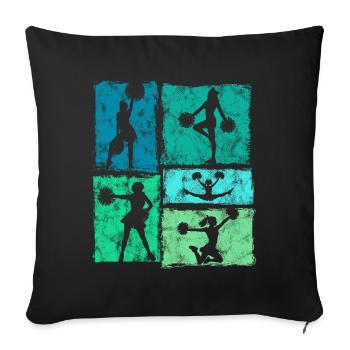 Cheerleading Sport Style Rétro - Housse de coussin décorative 45 x 45 cm - noir - Devant