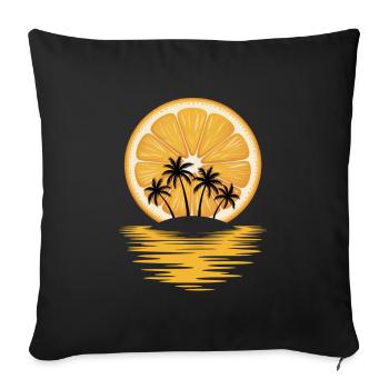 Coucher de soleil de l’Île Orange - Housse de coussin décorative 45 x 45 cm - noir - Devant