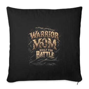 Maman guerrière - Housse de coussin décorative 45 x 45 cm - noir - Devant