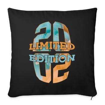 LIMITED EDITION 2002 24 YEARS 24TH BIRTHDAY - Sofa pillowcase 17,3'' x 17,3'' (45 x 45 cm) - black - Front