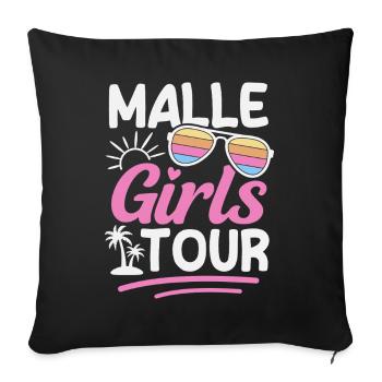 Tournée des filles à Majorque Fête Soirée des filles de vacances - Housse de coussin décorative 45 x 45 cm - noir - Devant