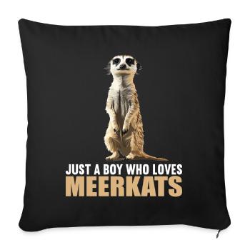 Suricate Erdmännchen - Housse de coussin décorative 45 x 45 cm - noir - Devant