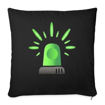 Green Siren Warning Light - Emergency Vehicle Emergency - Sofa pillowcase 17,3'' x 17,3'' (45 x 45 cm) - black - Front