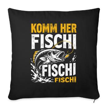 Come here fish fish fish - Sofa pillowcase 17,3'' x 17,3'' (45 x 45 cm) - black - Front