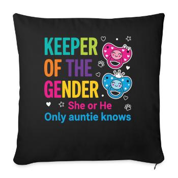 Révélation du sexe : la gardienne du genre que la tante connaît - Housse de coussin décorative 45 x 45 cm - noir - Devant