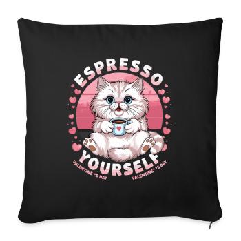 Conception de la Saint-Valentin de Espresso Yourself Chaton - Housse de coussin décorative 45 x 45 cm - noir - Devant