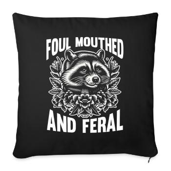 Trash Panda Raccoon - Sofa pillowcase 17,3'' x 17,3'' (45 x 45 cm) - black - Front