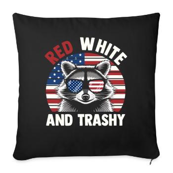 Patriotic Raccoon American Flag Trash Panda - Sofa pillowcase 17,3'' x 17,3'' (45 x 45 cm) - black - Front