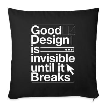 UX/UI Designer Good Design Is User Experience - Sofakissenbezug 45 x 45 cm - Schwarz - Vorne