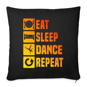 Geschenkidee für die Breakdancerin mit Break Dance - Sofakissenbezug 45 x 45 cm - Schwarz - Vorne