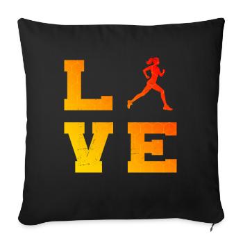 Gift idea for a running with running - Sofa pillowcase 17,3'' x 17,3'' (45 x 45 cm) - black - Front