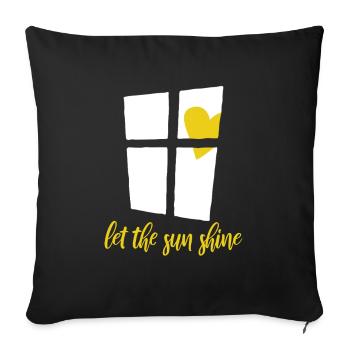 Fenster mit Herz Sonne - Let the sun shine - Sofa pillowcase 17,3'' x 17,3'' (45 x 45 cm) - black - Front