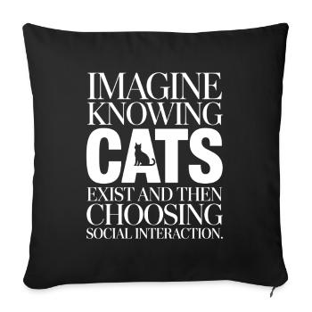 Chat : imaginez savoir que les chats existent Maman de chats - Housse de coussin décorative 45 x 45 cm - noir - Devant