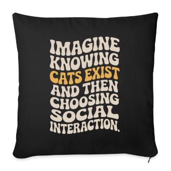 Chat : imaginez savoir que les chats existent Maman de chats - Housse de coussin décorative 45 x 45 cm - noir - Devant