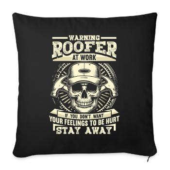 Crâne de couvreur : Cadeau de bricoleur à distance - Housse de coussin décorative 45 x 45 cm - noir - Devant