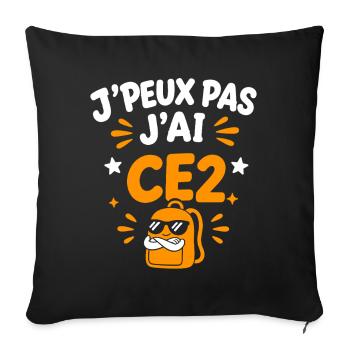 J'peux pas j'ai CE2 - Housse de coussin décorative 45 x 45 cm - noir - Devant