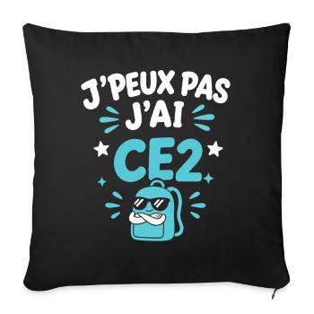 J'peux pas j'ai CE2 - Housse de coussin décorative 45 x 45 cm - noir - Devant