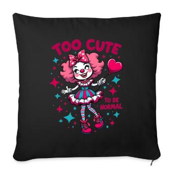 Trop mignonne pour être une clowngirl clown normale - Housse de coussin décorative 45 x 45 cm - noir - Devant