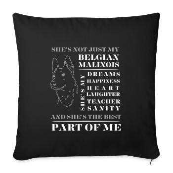 My Belgian Malinois Proud Dog Breed Owner Lover - Sofa pillowcase 17,3'' x 17,3'' (45 x 45 cm) - black - Front