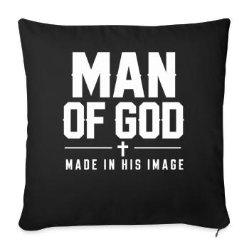 Homme de Dieu créé à son image de foi chrétienne - Housse de coussin décorative 45 x 45 cm - noir - Devant