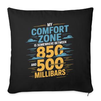 Zone de confort 850–500 hPa | Météorologie - Housse de coussin décorative 45 x 45 cm - noir - Devant