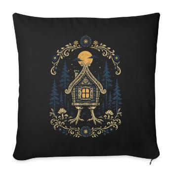 Baba Yaga Hut - Sofa pillowcase 17,3'' x 17,3'' (45 x 45 cm) - black - Front