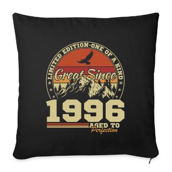 1996 Vintage Retro Birthday Gift 1996 - Sofa pillowcase 17,3'' x 17,3'' (45 x 45 cm) - black - Front