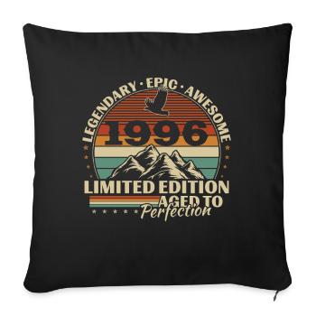 1996 Vintage Retro Birthday Gift 1996 - Sofa pillowcase 17,3'' x 17,3'' (45 x 45 cm) - black - Front