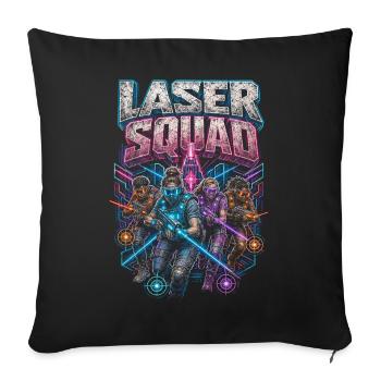 Escouade de laser tag - Housse de coussin décorative 45 x 45 cm - noir - Devant