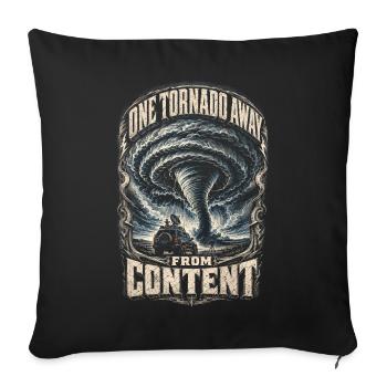 Storm Chaser Météorologue à une tornade de distance - Housse de coussin décorative 45 x 45 cm - noir - Devant