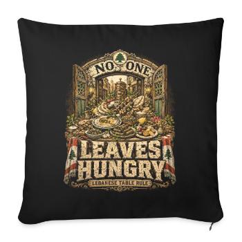 Liban Libanais Personne ne repart affamé - Housse de coussin décorative 45 x 45 cm - noir - Devant
