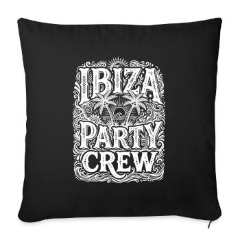 Ibiza Party Crew - Sofa pillowcase 17,3'' x 17,3'' (45 x 45 cm) - black - Front
