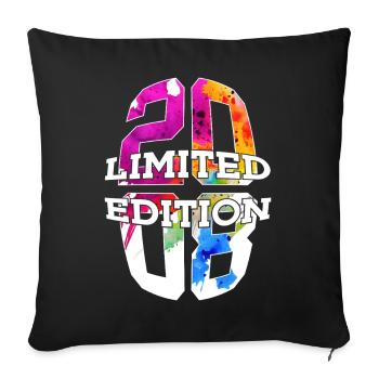LIMITED EDITION 2008 18 YEARS 18TH BIRTHDAY - Sofa pillowcase 17,3'' x 17,3'' (45 x 45 cm) - black - Front