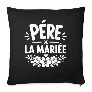 Père de la Mariée - Housse de coussin décorative 45 x 45 cm - noir - Devant