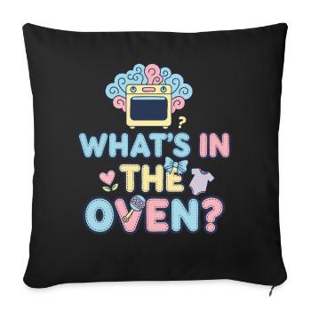 Gender Reveal Whats In The Oven Baby Shower Team - Sofa pillowcase 17,3'' x 17,3'' (45 x 45 cm) - black - Front