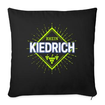 Kiedrich am Rhein Retro Reben Deutschland Souvenir - Sofakissenbezug 45 x 45 cm - Schwarz - Vorne