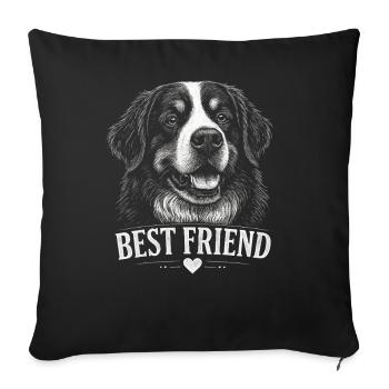 Bernese Mountain Dog Best Friend Dog Owner Dogs - Sofa pillowcase 17,3'' x 17,3'' (45 x 45 cm) - black - Front
