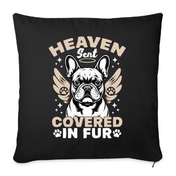 Bouledogue français Race de chien Frenchie - Housse de coussin décorative 45 x 45 cm - noir - Devant