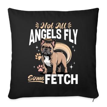 Bouledogue français Race de chien Frenchie - Housse de coussin décorative 45 x 45 cm - noir - Devant