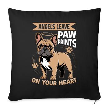 Bouledogue français Race de chien Frenchie - Housse de coussin décorative 45 x 45 cm - noir - Devant