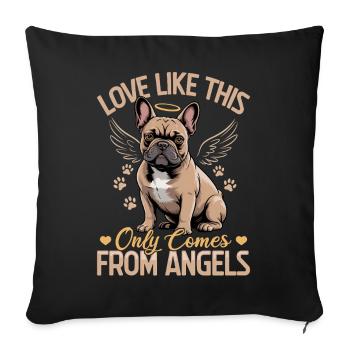 Bouledogue français Race de chien Frenchie - Housse de coussin décorative 45 x 45 cm - noir - Devant
